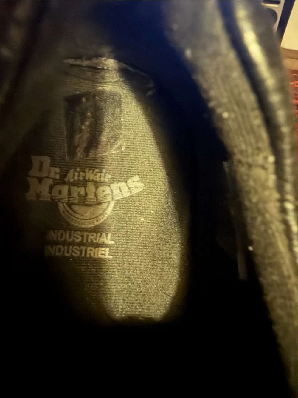 Dr. Martens Black Textured Leather Hampshire Industrial line Shoes, Size 9